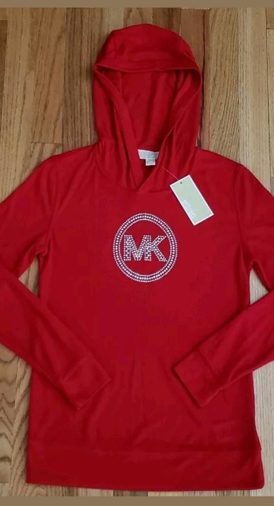 Michael Kors Women's Studded Logo Hoodie Shirt